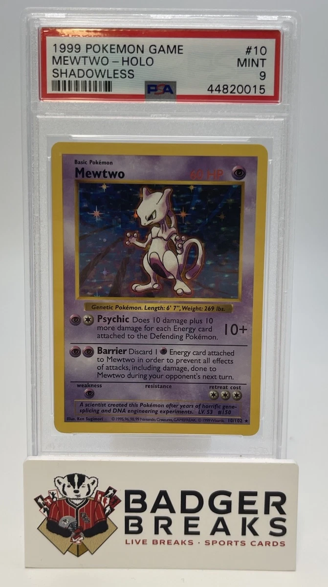Mewtwo Pokémon TCG Professional Sports Authenticator (PSA) Grade 9