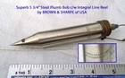 Superb & Super RARE BROWN & SHARPE USA 5 3/4" Steel Plumb Bob c/w Line Reel 340g