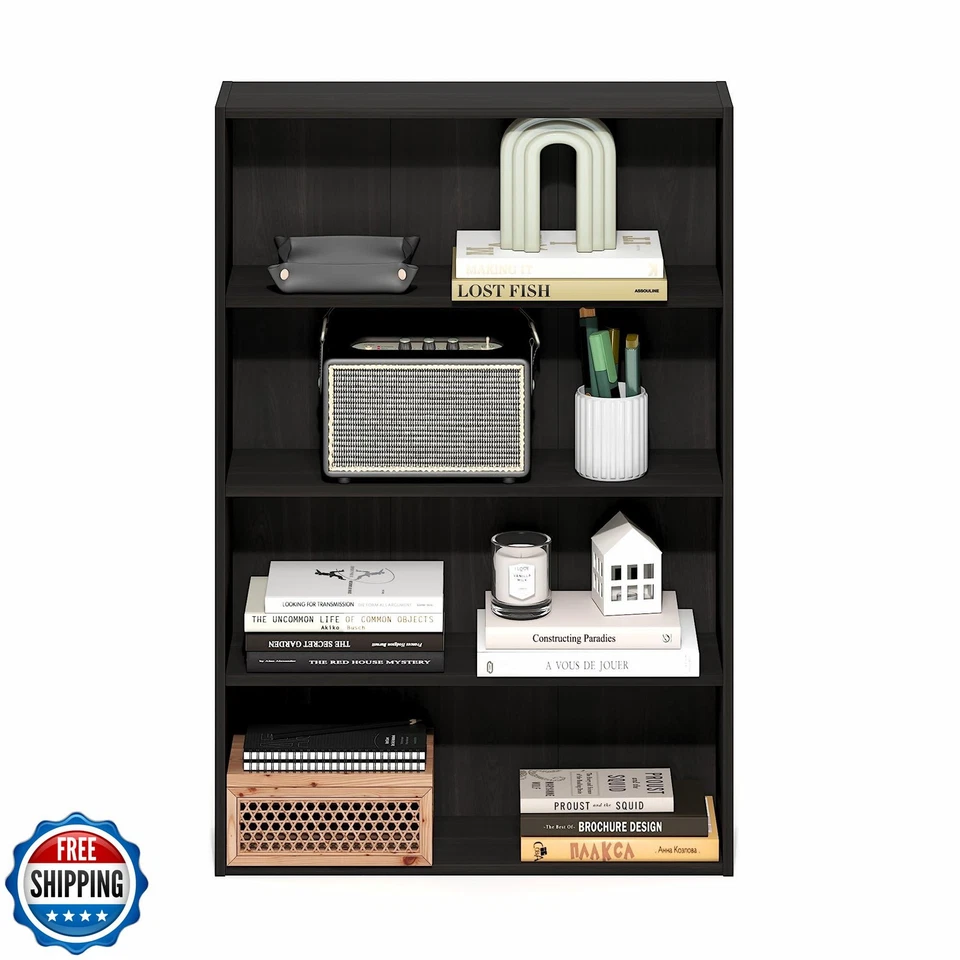 Furinno Estantería Básica para Libros, Librería de 4 Niveles con Estante Abierto, Estantería, Cubo St Foto 4 de 4