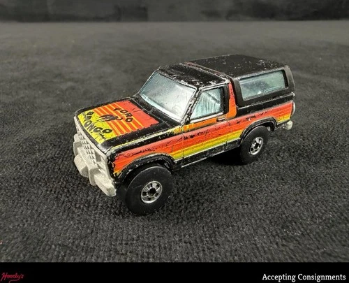 Vintage 1980 Original Mattel Hot Wheels Blackwall Ford Bronco Chrome Motorcycle