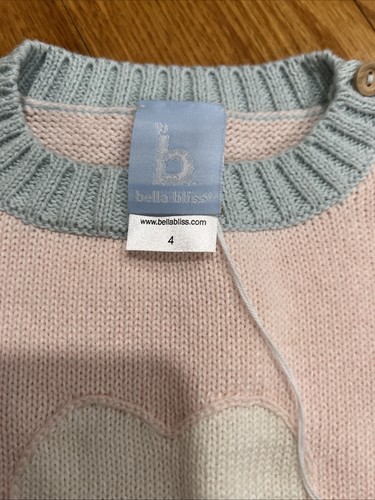 Bella Bliss Heart Pullover Girls Sweater Size 4 - Picture 5 of 9