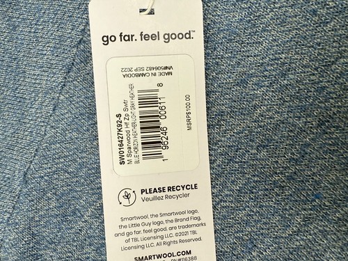 $100 Smartwool Men's Sparwood Zip-Neck Sweater-Blue Horizon- Medium-New Tag - Picture 5 of 5