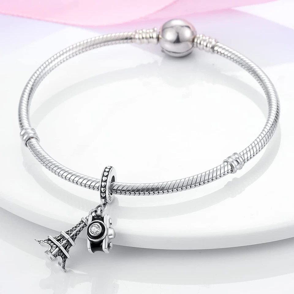 Eiffel Tower Travel Dangle Charm For European Bracelets S925 Sterling Silver - Image 2 of 4