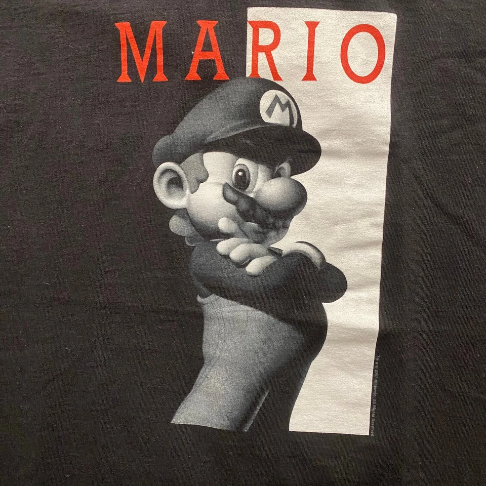 Camisa De Colección Super Mario Nintendo Scarface Niños Jóvenes XL (18-20) Camiseta Negra Foto 2 de 4