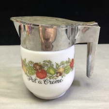 Vintage Corning Ware Gemco Creamer Pitcher 'Spice Of Life' Pot a Creme 1970s