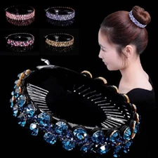 Lady Bird Nest Hair Clip Crystal Duckbill Claw Clip Ponytail Bun Holder Hairpin↲