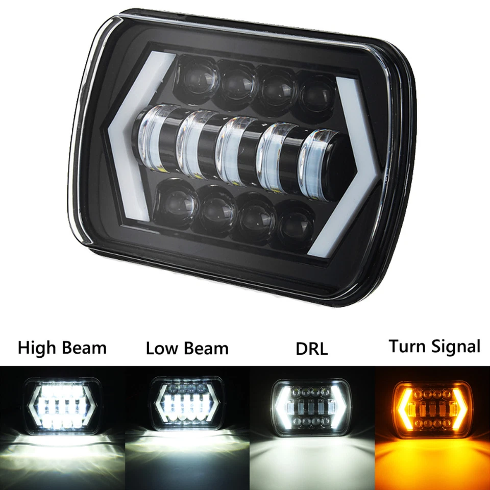 Barra de luz LED 20" + Faro LED DRL de 7X6" para Jeep Cherokee XJ Wrangler YJ Foto 2 de 4