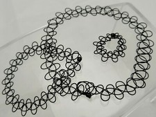 Vintage 3er Set ZEITLOS Tattoo Halsband Choker Kropfband Armband Ring Schmuck