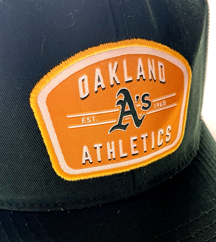 Oakland Athletics A's Trucker Hat - PreCurved Bill, Two-Tone Mesh Snapback Cap - Picture 2 of 10