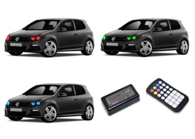 RGB Multi Color Angel Eye Headlight Halo kit for Volkswagen Golf 10-13