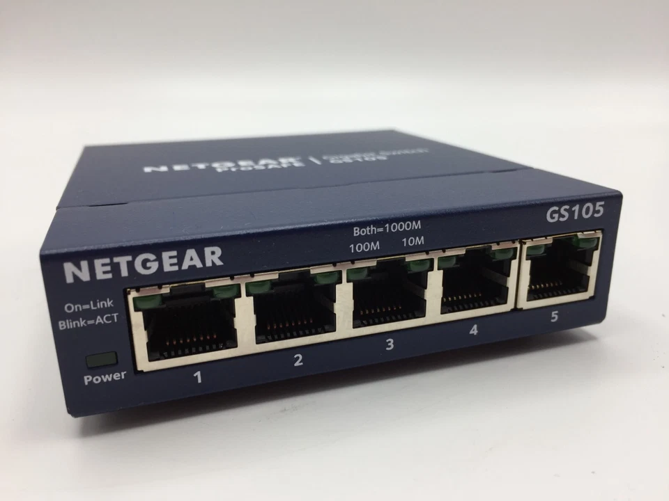 Netgear GS105 V5 Prosafe 5 Port Gigabit Switch WITH POWER ADAPTER Free Shipping - Image 2 of 4