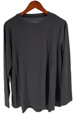 Susan Graver Modern Essentials Liquid Knit Crew-Neck Top Black