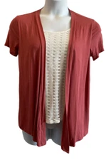 NAIF Faux Twinset Open Front Blouse. New With Tags. Size Medium