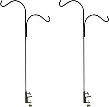 2 Pack, Ashman 46-Inch Length Double Span Black Deck Hook Super Strong