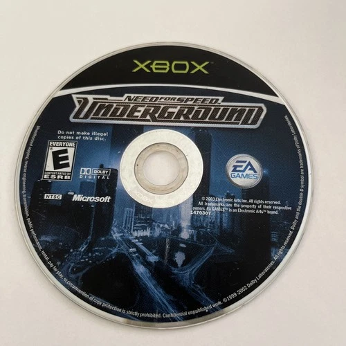 Need for Speed: Underground (Microsoft Xbox, 2003) Video Game Disc Only Tested