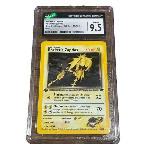 2000 Pokemon Gym Challenge #15 Rocket’s Zapdos 1st Edition CGC 10 Gem Mint