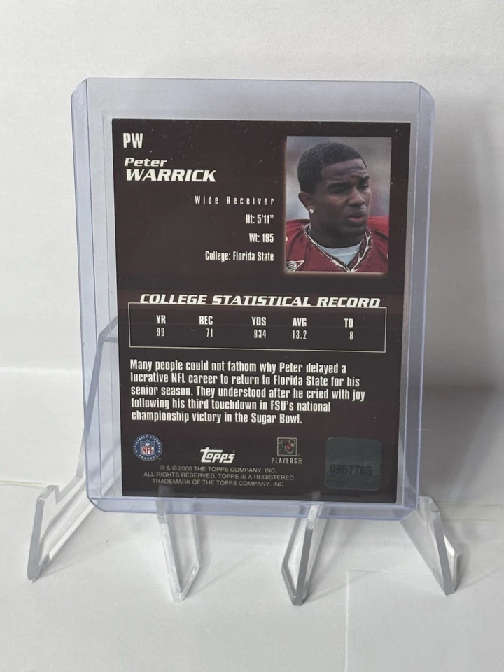 2000 Topps Certified Autograph Peter Warrick RC Rookie Florida State Legend Rare - Image 4 of 4