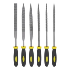 6pcs File Set 6.3" Length Bearing Steel Hand Rasp Files W Plastic Handle