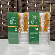 Gingerbread Christmas LED 25 Light Set Battery Operated Winter Wonder Set Of 2