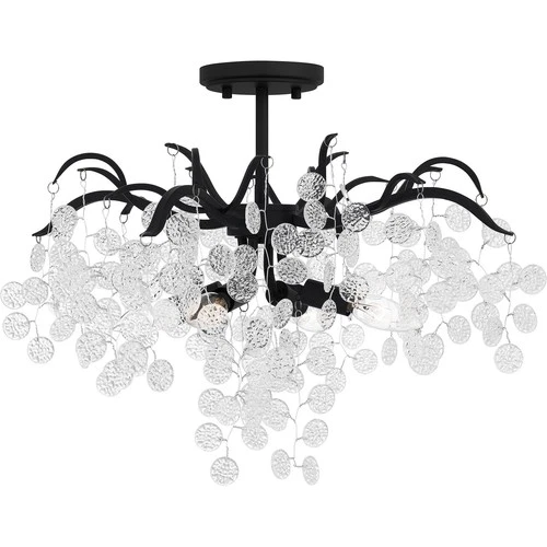 Earth Black Four Light Semi Flush Mount from the Maple Collection - Picture 3 of 5