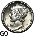 1943-D Mercury Dime Full Split Bands