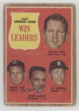1962 Topps League Leaders Whitey Ford Frank Lary Steve Barber Jim Bunning 0j6