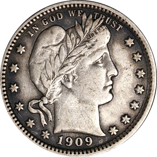 1909-D Barber Quarter - Dark XF