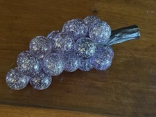 VTG  Purple Grape Cluster Silver Flakes  Mid century Modern Big 13” Long