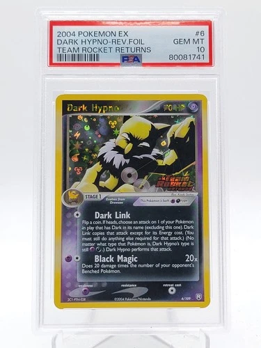 DARK HYPNO 2004 EX TEAM ROCKET RETURNS REVERSE HOLO #6/109 PSA 10 Q0895