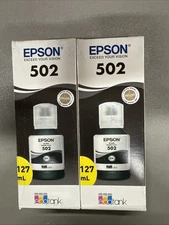 Genuine Epson 502 Black Ink Bottle 2 Pack for ET-2700 ET-2750 ET-3700 ET-3750 