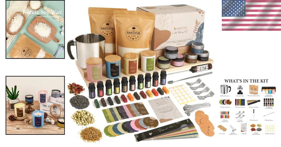 Soy Candle Making Kit - DIY Starter Set with 10 Scents - Image 2 of 4