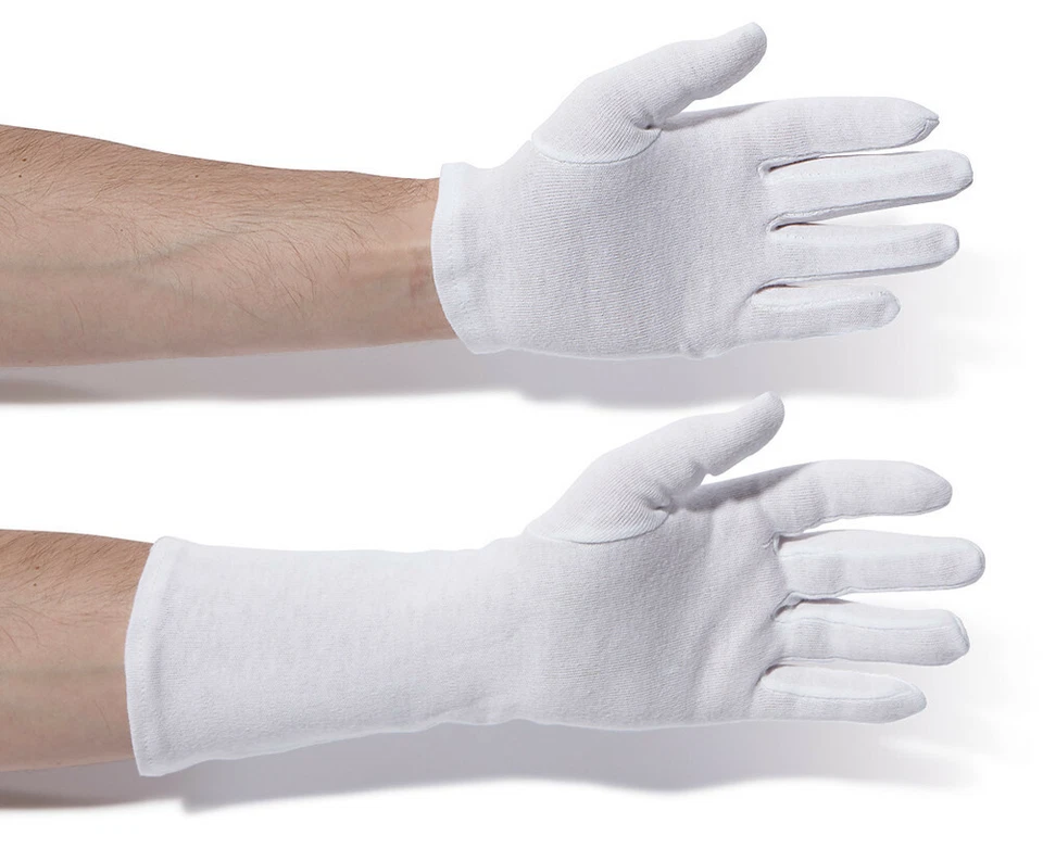 ADULT SIZE 24 pairs, Cotton gloves medium-duty extra-long. 35 cm & standard size