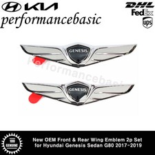 New Oem Front Rear Wing Emblem 2p Set For Hyundai Genesis Sedan G80 2017-2019 New Oem Front Rear Wing Emblem 2p Set For Hyundai Genesis Sedan G80 2017-2019