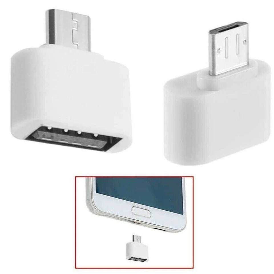 Micro USB auf USB A Adapter OTG USB-Stick Daten Übertragung Buchse Weiß A93 - Bild 4 von 4