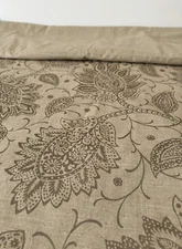 Robert Allen Decor Fabric Natural Cafe Floral Paisley Print Linen Rayon 8.5 Yds.