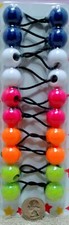 blue pink ELASTIC PONYTAIL HOLDER JUMBO BEADS GIRL HAIR SCRUNCHIE KNOCKER BALL