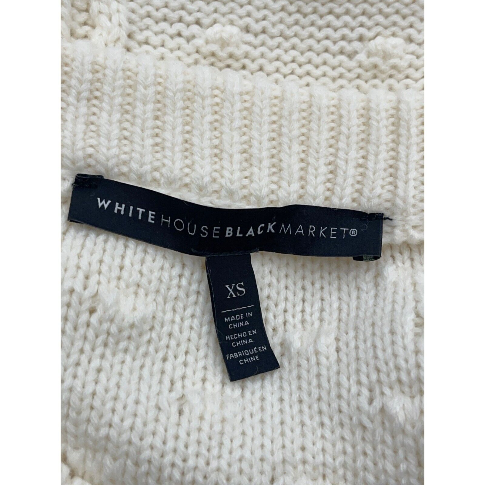WHBM Ivory Faux Pearl Wool Blend Long Sleeve Swea… - image 11