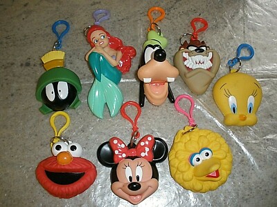 Vintage Disney Warner Bros Backpack Clip 3D Coin Purse Characters (YOU CHOOSE)