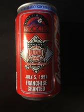 VINTAGE 1991 COCA-COLA CLASSIC COLORODO ROCKIES FRANCHISE GRANTED CAN