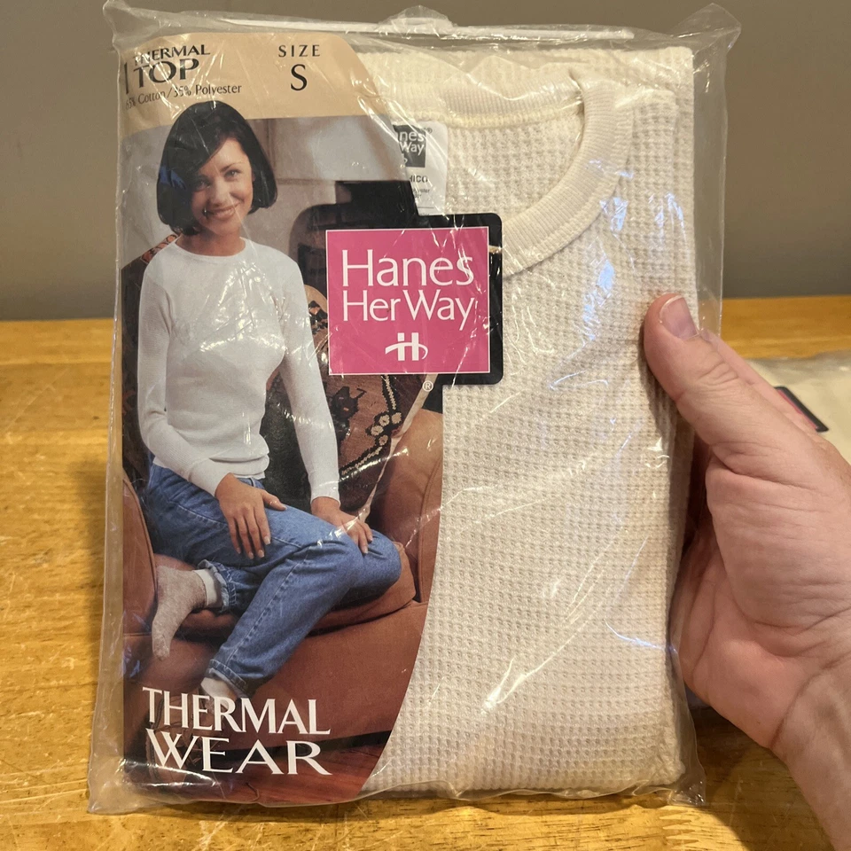 New Vtg Hanes Her Way Thermal Wear Top Bottom Women's Long Johns Size S - Image 2 of 4