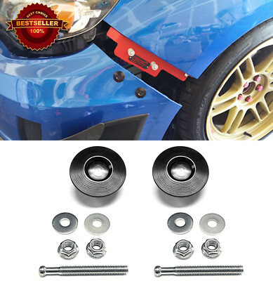 2x Black Push Button Quick Release Latch Pin Lock Bumper Bonnet For Hyundai