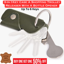 Key Organizer Portable Leather Keychain Pocket Smart Car Keys Holder with Bottle
