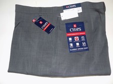 48 X 36 CHAPS FLAT FRONT CLASSIC PERFORMANCE SERIES DRESS PANTS - GREY- NWT