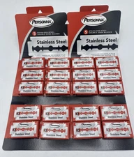 Personna Red Chrome Double Edge Stainless Steel 100 Blades 20 BOXES OF 5 Germany