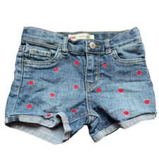 Levi Girls Embroidered Heart Shorty Short Size 5