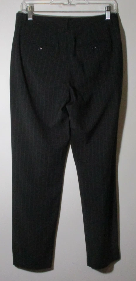 Pantalones de vestir para mujer CALVIN KLEIN negros a rayas de lana talla 4 Foto 3 de 4