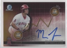 2016 Bowman Draft Chrome Dividends Refractor Gold 39/50 Matt Thaiss Auto 0v5t