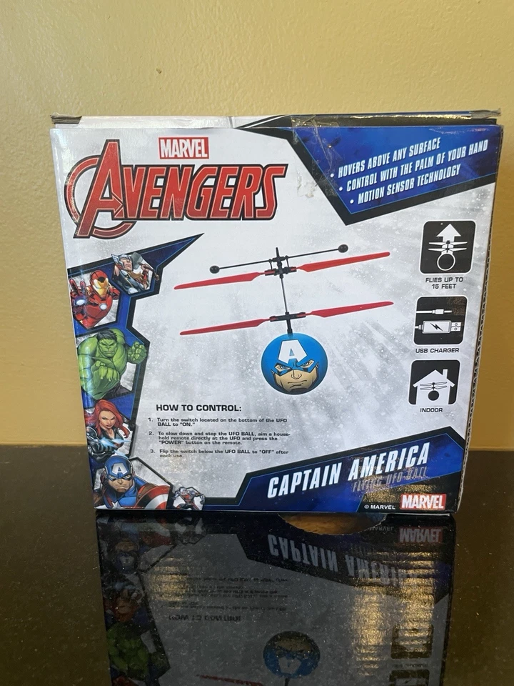 Marvel Avengers Capitán América Flying UFO Ball World Tech Toys 6+ ¡NUEVO! Foto 2 de 2