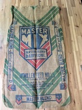 Vintage Master Mix Master Blend Dairy McMillen Burlap 100lb Feed Sack Bag Seed