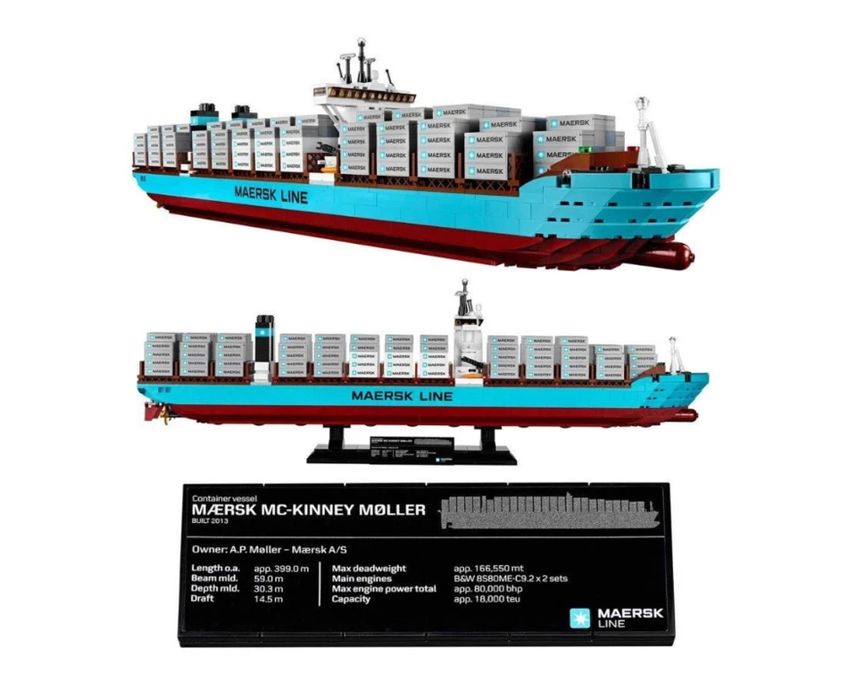 LEGO Creator Expert 10241 Maersk Line Triple E Cargo Ship 1516 Pieces Authentic - Image 2 of 4